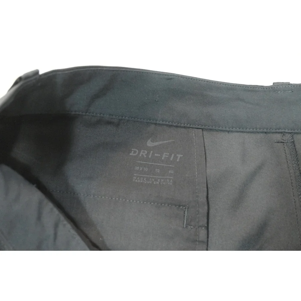 Nike Golf Pants Mens 38x30 Black Dri-FIT Stretch Flat Front Trousers Excellent